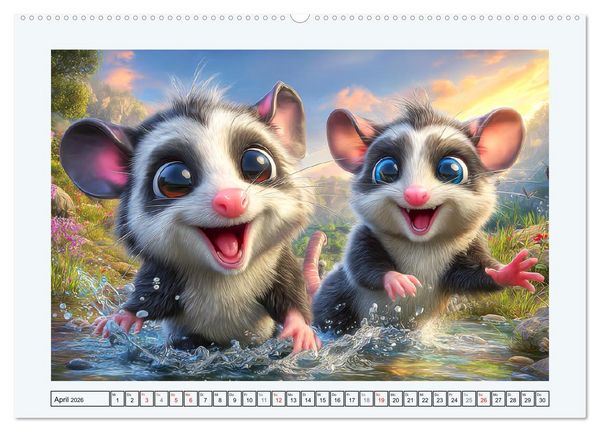 Produktbild: Oh, Possums! Cartoon-Abenteuer mit lustigen Beutelratten (hochwertiger Premium Wandkalender 2026 DIN A2 quer), Kunstdruck in Hochglanz