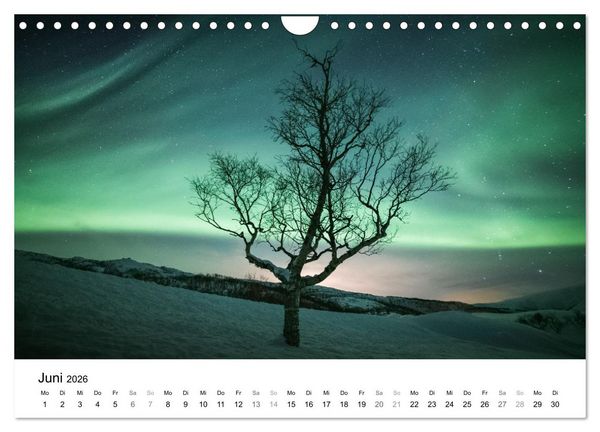 Produktbild: Nordlichter - Farbenspiel am arktischen Nachthimmel (Wandkalender 2026 DIN A4 quer), CALVENDO Monatskalender