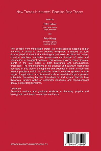 Produktbild: New Trends in Kramers&rsquo; Reaction Rate Theory