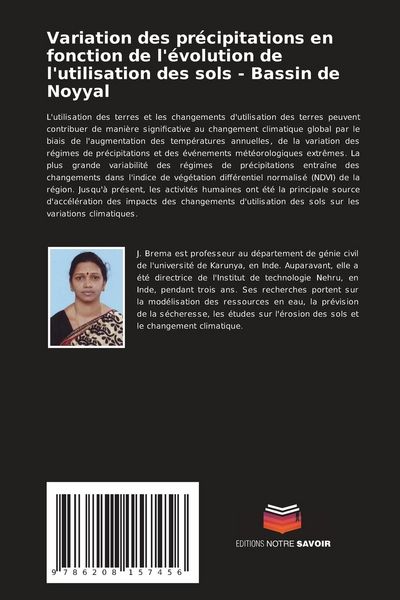Produktbild: Variation des pr&eacute;cipitations en fonction de l'&eacute;volution de l'utilisation des sols - Bassin de Noyyal
