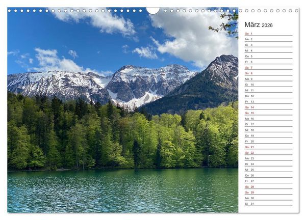 Produktbild: Alpenauszeit - Traumhafte Bergmomente am Wasser (Wandkalender 2026 DIN A3 quer), CALVENDO Monatskalender