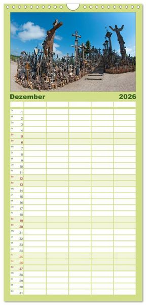 Produktbild: Familienplaner 2026 - Litauens Sch&ouml;nheiten mit 5 Spalten (Wandkalender, 21 x 45 cm) CALVENDO