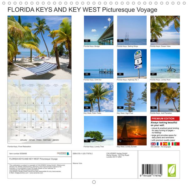 'FLORIDA KEYS AND KEY WEST Picturesque Voyage (Wall Calendar 2023 300 ×