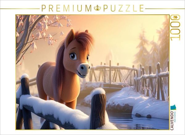 CALVENDO Puzzle Pony Bella im Winter | 1000 Teile Lege-Größe 64x48cm Foto-Puzzle für glückliche Stunden