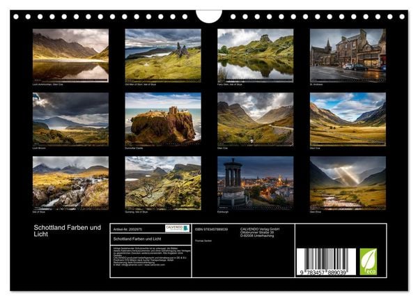 Produktbild: Schottland Farben und Licht (Wandkalender 2026 DIN A4 quer), CALVENDO Monatskalender
