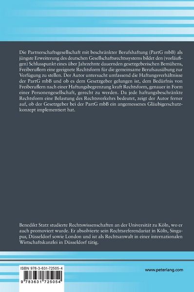 Produktbild: Die Haftungsverfassung der Partnerschaftsgesellschaft mit beschr&auml;nkter Berufshaftung
