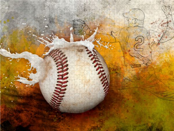 Produktbild: CALVENDO Puzzle SPORT trifft SPLASH - Baseball 1000 Teile Lege-Gr&ouml;&szlig;e 64 x 48 cm Foto-Puzzle Bild von Marion Kr&auml;tschmer