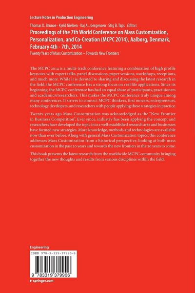 Produktbild: Proceedings of the 7th World Conference on Mass Customizatio