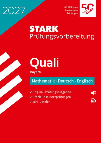 Produktbild: STARK Mathematik, Deutsch, Englisch 9. Klasse - Quali Mittelschule 2027 Bayern - Pr&uuml;fungsvorbereitung