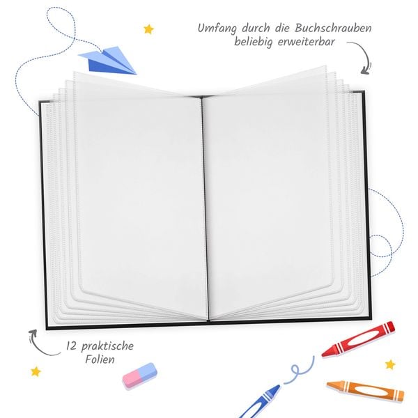 Produktbild: Tr&ouml;tsch Zeugnismappe A4 mit Buchschrauben schwarz