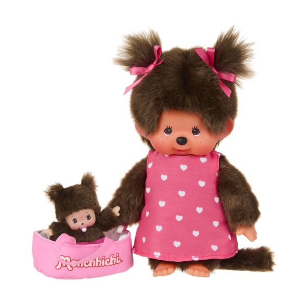 Produktbild: Monchhichi Pl&uuml;schfigur Girl mit Cot 20cm