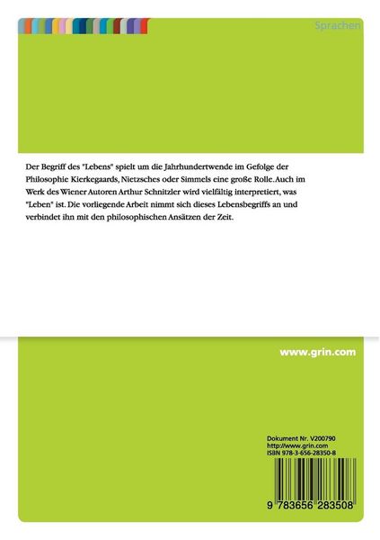 Produktbild: "Leben, Gesundheit und Liebe" als zentrale Kategorien des Schreibens bei Arthur Schnitzler