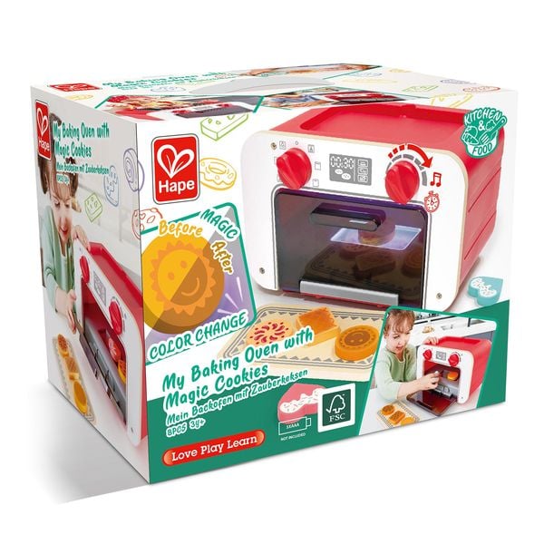 Produktbild: Hape E3183 - Backofen mit Zauberkeksen, Zubeh&ouml;r f&uuml;r Kinderk&uuml;che, 8-teilig