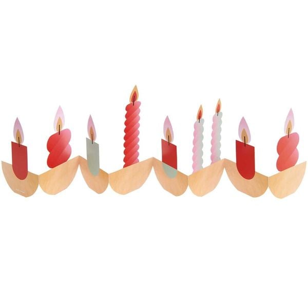 Produktbild: Zickzack-Karte Merry Christmas, Kerzen, rot,