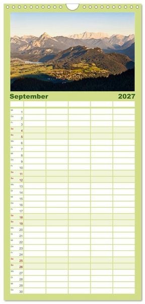 Produktbild: Familienplaner 2027 - Allg&auml;uer Alpen 2027 mit 5 Spalten (Wandkalender, 21 x 45 cm) CALVENDO
