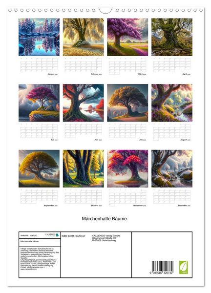 Produktbild: M&auml;rchenhafte B&auml;ume (Wandkalender 2026 DIN A3 hoch), CALVENDO Monatskalender