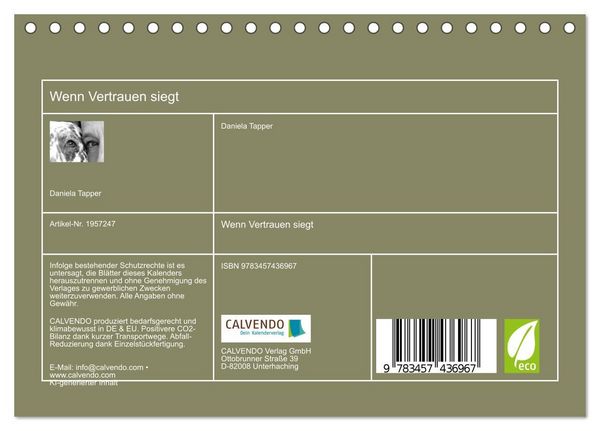 Produktbild: Wenn Vertrauen siegt (Tischkalender 2026 DIN A5 quer), CALVENDO Monatskalender