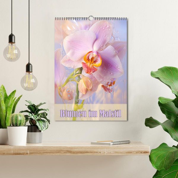 Produktbild: Blumen im Malstil (Wandkalender 2026 DIN A3 hoch), CALVENDO Monatskalender