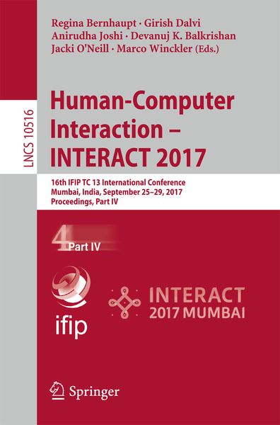 Produktbild: Human-Computer Interaction &ndash; INTERACT 2017