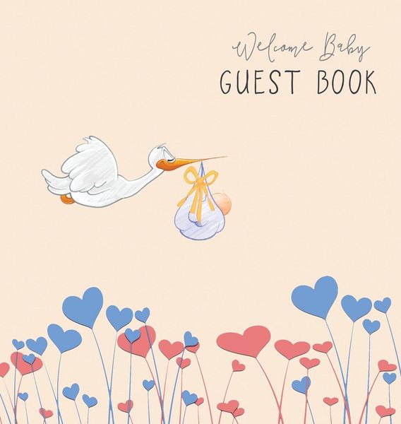 Produktbild: BABY SHOWER GUEST BOOK with GIFT LOG (Hardcover) for Baby Naming Day, Baby Shower Party, Christening or Baptism Ceremony, Welcome Baby Party