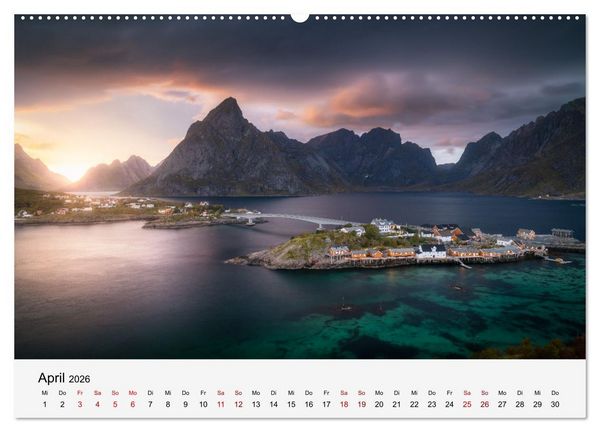 Produktbild: Farben der Lofoten - Jahreszeiten jenseits des Polarkreises (Wandkalender 2026 DIN A2 quer), CALVENDO Monatskalender