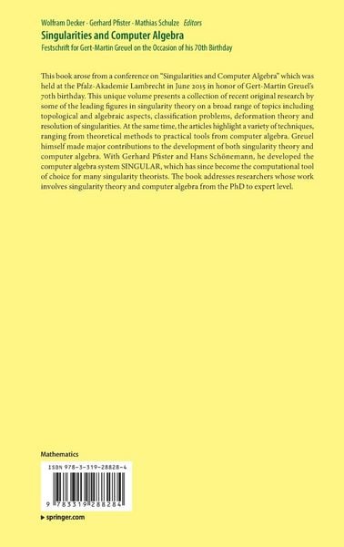 Produktbild: Singularities and Computer Algebra