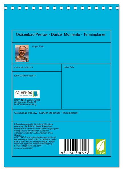 Produktbild: Ostseebad Prerow - Dar&szlig;er Momente - Terminplaner (Tischkalender 2026 DIN A5 hoch), CALVENDO Monatskalender