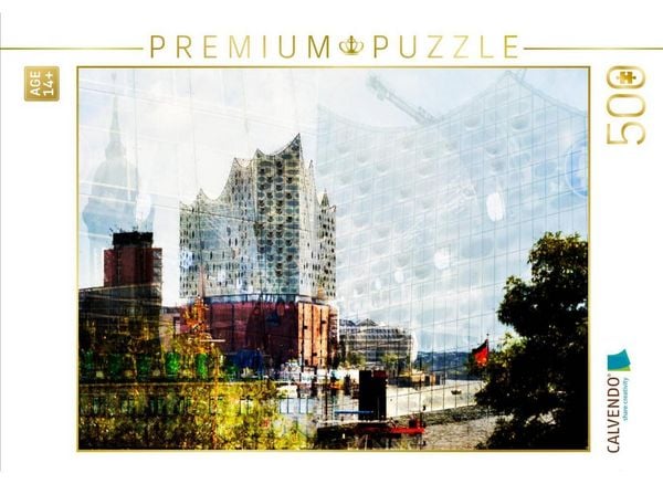 CALVENDO Puzzle Hamburg ist um ein Wahrzeichen reicher | 500 Teile Lege-Größe 48 × 36 cm Foto-Puzzle für Erwachsene