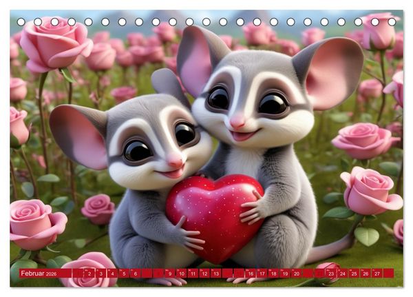 Produktbild: Niedliche Flugh&ouml;rnchen - Sugar Glider Jahresreise (Tischkalender 2026 DIN A5 quer), CALVENDO Monatskalender