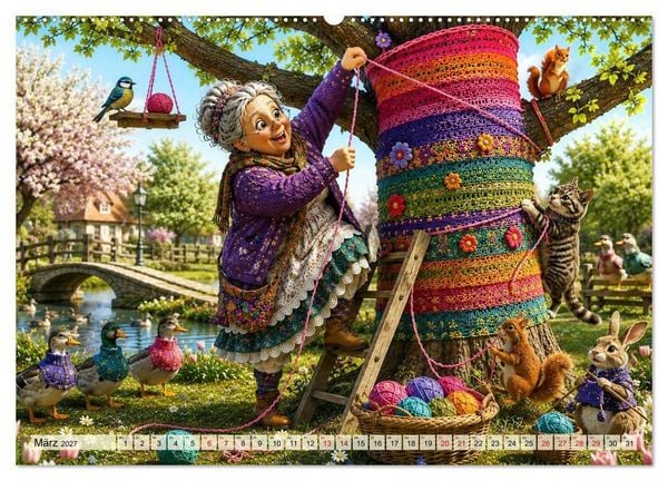 Produktbild: Die strickende Oma (Wandkalender 2027 DIN A2 quer), CALVENDO Monatskalender