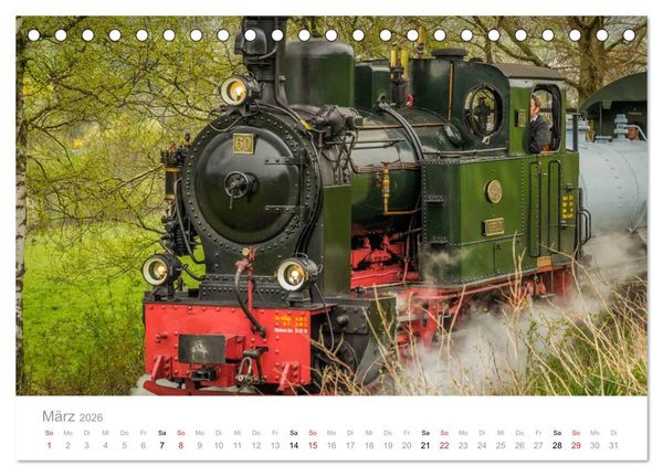 Produktbild: Schmalspurbahn Dampflok Bieberlies (Tischkalender 2026 DIN A5 quer), CALVENDO Monatskalender