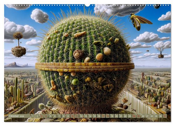 Produktbild: Kaktuswelten. Fantasie in Gr&uuml;n und Dorn (Wandkalender 2026 DIN A2 quer), CALVENDO Monatskalender