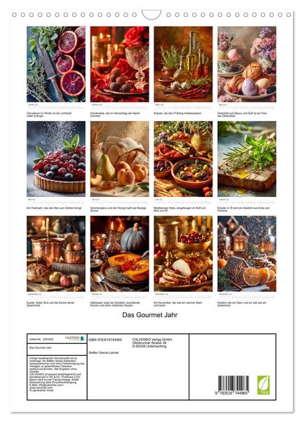 Produktbild: Das Gourmet Jahr (Wandkalender 2026 DIN A3 hoch), CALVENDO Monatskalender