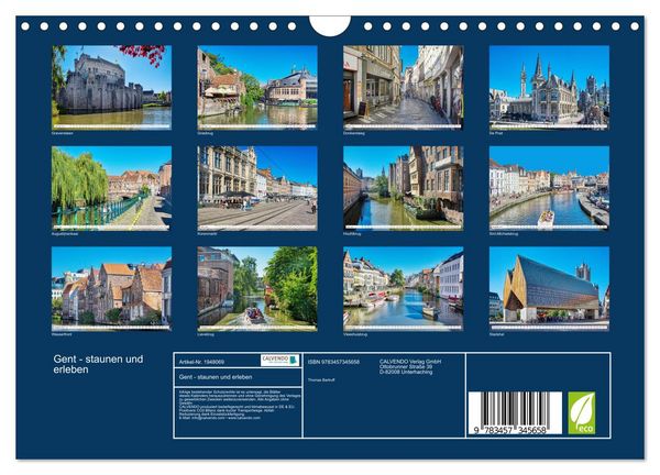 Produktbild: Gent - staunen und erleben (Wandkalender 2026 DIN A4 quer), CALVENDO Monatskalender