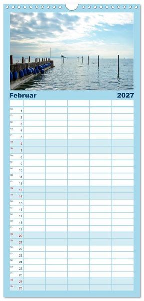 Produktbild: Familienplaner 2027 - Ein Jahr am BODENSEE mit 5 Spalten (Wandkalender, 21 x 45 cm) CALVENDO