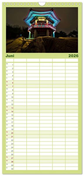 Produktbild: Familienplaner 2026 - S&uuml;dkorea - Hightech und viel Tradition mit 5 Spalten (Wandkalender, 21 x 45 cm) CALVENDO