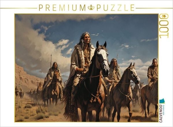 Produktbild: CALVENDO Puzzle Indianer auf der Jagd | 1000 Teile Lege-Gr&ouml;&szlig;e 64x48cm Foto-Puzzle f&uuml;r gl&uuml;ckliche Stunden
