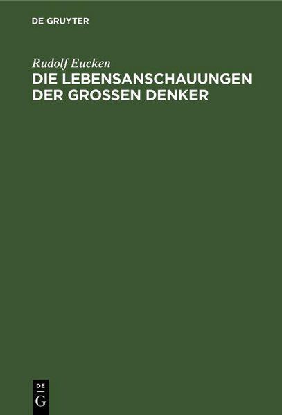 Produktbild: Die Lebensanschauungen der grossen Denker