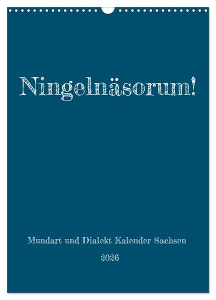 Produktbild: Ningeln&auml;sorum! Mundart und Dialekt Kalender Sachsen (Wandkalender 2026 DIN A3 hoch), CALVENDO Monatskalender