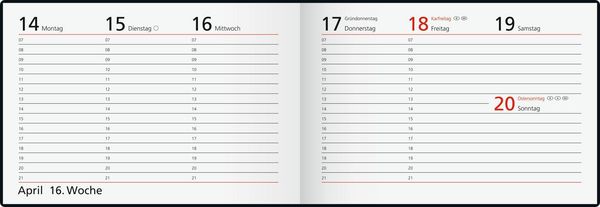 Produktbild: rido/id&eacute; 7017563307 Taschenkalender Mod. Septimus 2027 A6 quer, Kunststoff, blau