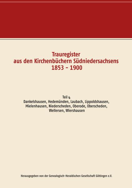 Produktbild: Trauregister aus den Kirchenb&uuml;chern S&uuml;dniedersachsens 1853 - 1900