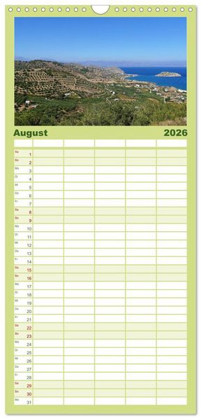 Produktbild: Familienplaner 2026 - Kreta - Paradies an der Wiege Europas mit 5 Spalten (Wandkalender, 21 x 45 cm) CALVENDO