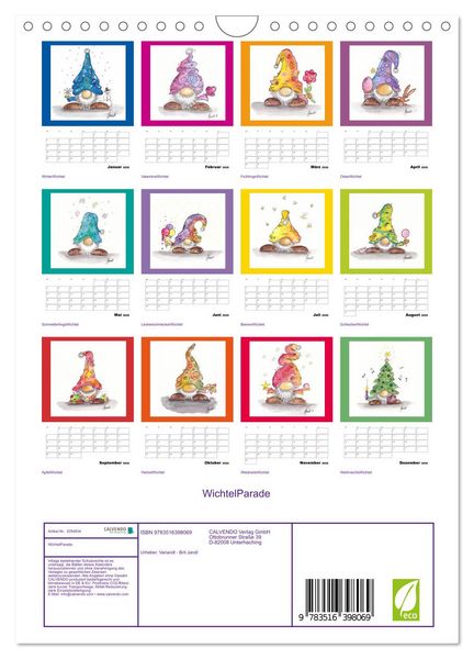 Produktbild: WichtelParade (Wandkalender 2026 DIN A4 hoch), CALVENDO Monatskalender