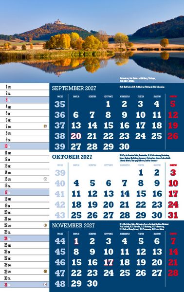 Produktbild: Drei-Monatskalender Deutschland 2027