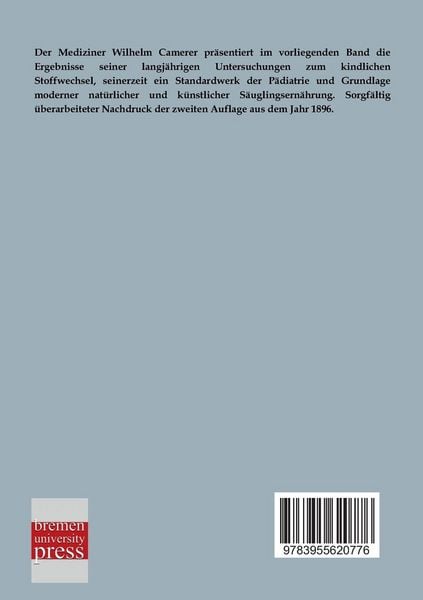 Produktbild: Der Stoffwechsel des Kindes von der Geburt bis zur Beendigung des Wachstums