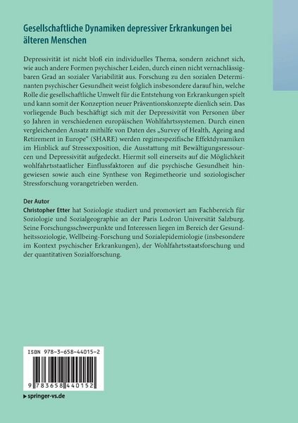 Produktbild: Gesellschaftliche Dynamiken depressiver Erkrankungen bei &auml;lteren Menschen