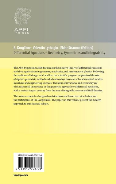 Produktbild: Differential Equations - Geometry, Symmetries and Integrability