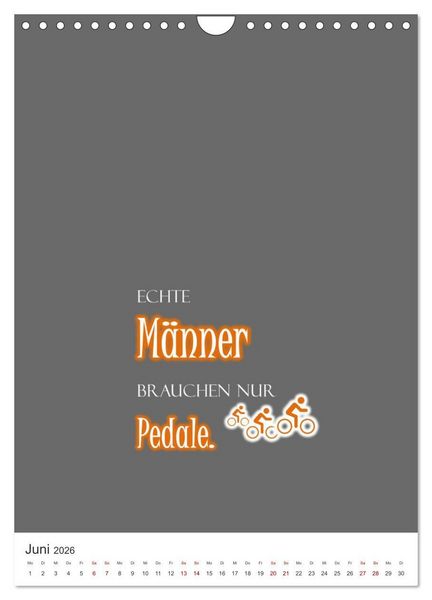 Produktbild: Markante, freche Spr&uuml;che rund ums Radfahren (Wandkalender 2026 DIN A4 hoch), CALVENDO Monatskalender