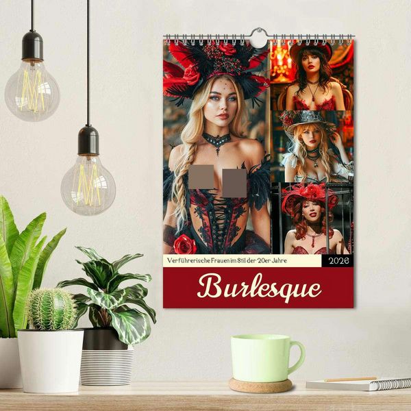 Produktbild: Burlesque. Verf&uuml;hrerische Frauen im Stil der 20er Jahre (Wandkalender 2026 DIN A4 hoch), CALVENDO Monatskalender