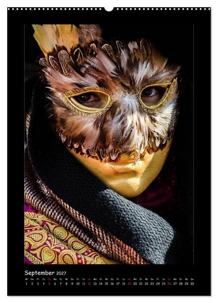 Produktbild: Venezianische Masken HALLia VENEZia Schw&auml;bisch Hall (hochwertiger Premium Wandkalender 2027 DIN A2 hoch), Kunstdruck in Hochglanz
